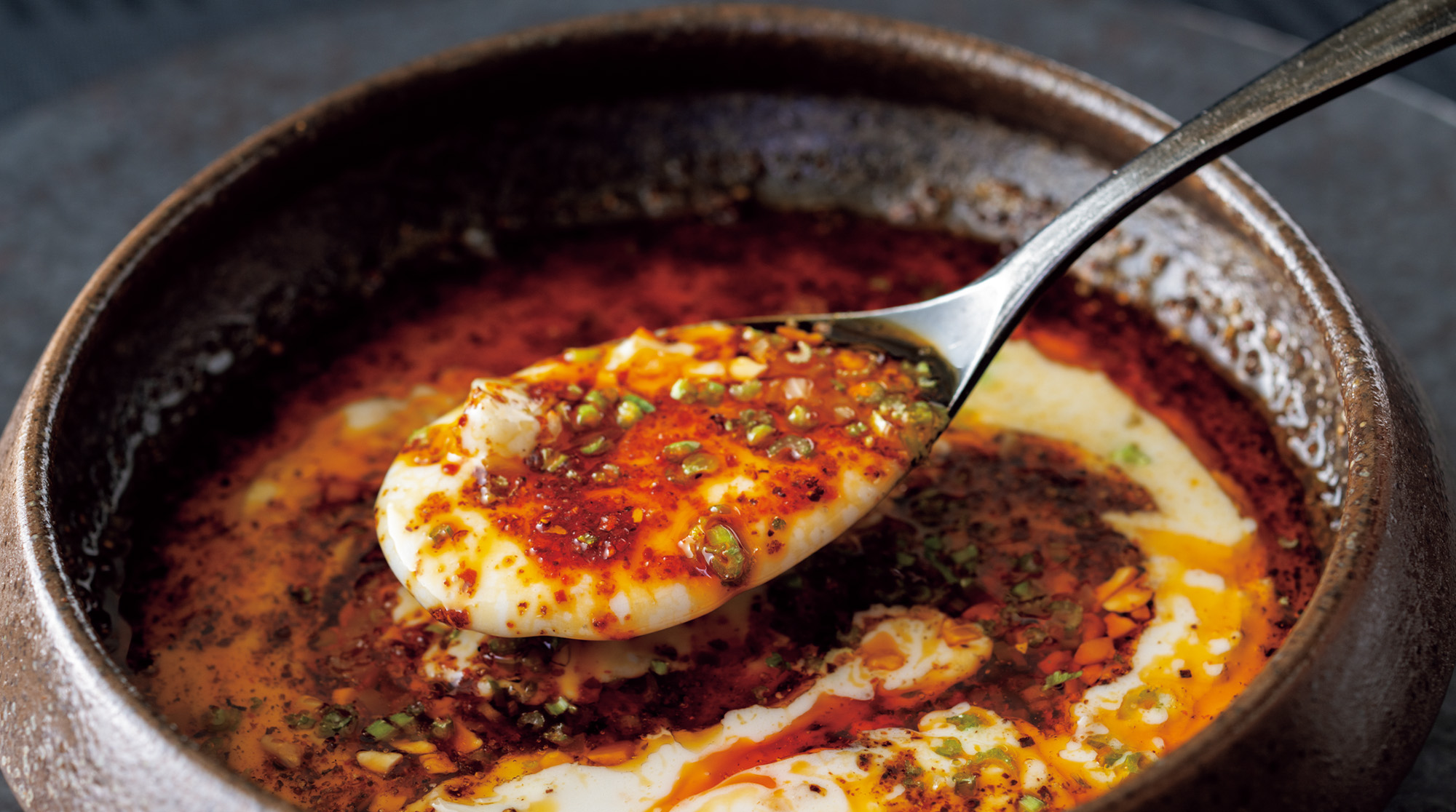 ひき肉なしのプラントベース麻婆豆腐。「szechwan restaurant陳」井上